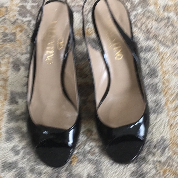 Valentino patent leather sling backs